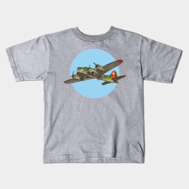 B-17 Flying Fortress Kids T-Shirt by oliviabrett21